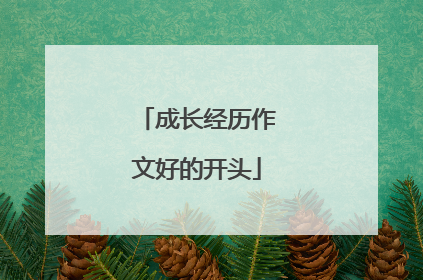 成长经历作文好的开头