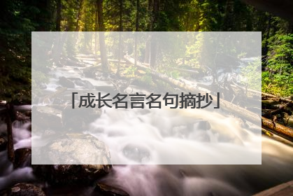 成长名言名句摘抄