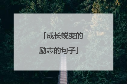成长蜕变的励志的句子