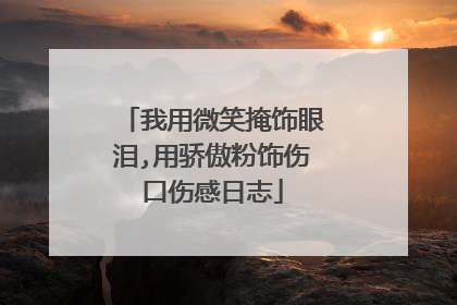 我用微笑掩饰眼泪,用骄傲粉饰伤口伤感日志
