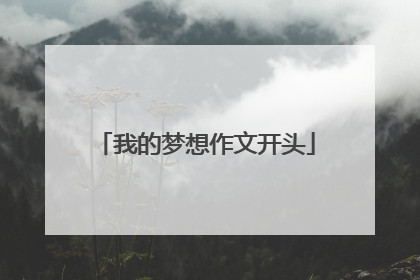 我的梦想作文开头