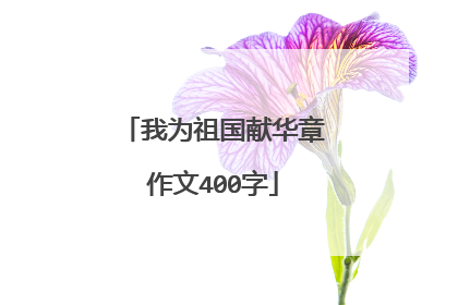 我为祖国献华章作文400字