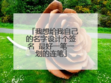 我想给我自己的名字设计个签名 最好一笔一划的连笔