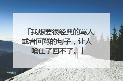 我想要很经典的骂人或者回骂的句子，让人呛住了回不了。