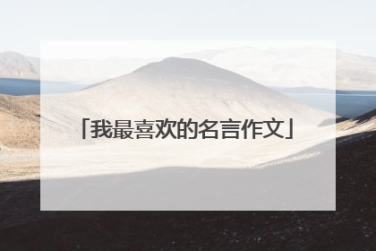 我最喜欢的名言作文