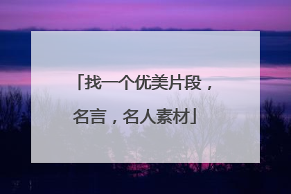 找一个优美片段,名言,名人素材