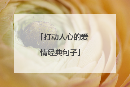 打动人心的爱情经典句子