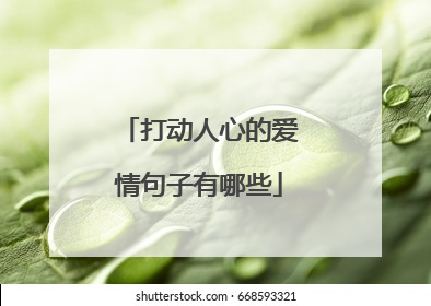 打动人心的爱情句子有哪些