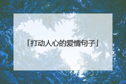 打动人心的爱情句子