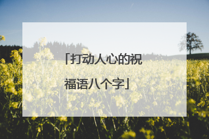 打动人心的祝福语八个字