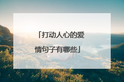 打动人心的爱情句子有哪些