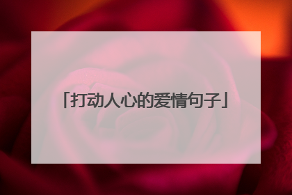 打动人心的爱情句子