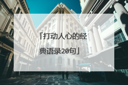 打动人心的经典语录20句