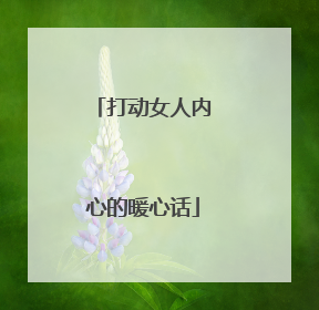 打动女人内心的暖心话
