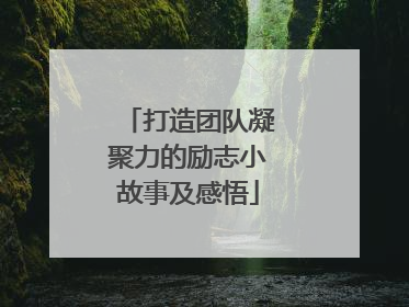 打造团队凝聚力的励志小故事及感悟