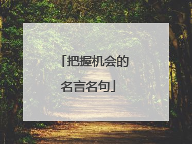 把握机会的名言名句