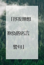 抒发理想抱负的名言警句