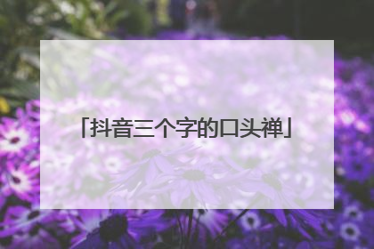抖音三个字的口头禅