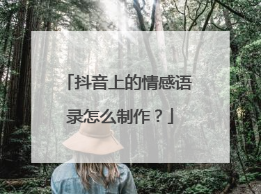 抖音上的情感语录怎么制作?
