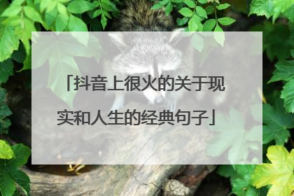 抖音上很火的关于现实和人生的经典句子