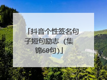 抖音个性签名句子短句励志 (集锦60句)