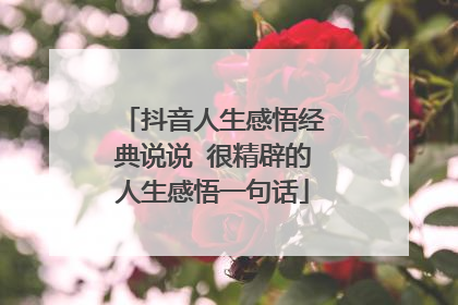 抖音人生感悟经典说说 很精辟的人生感悟一句话