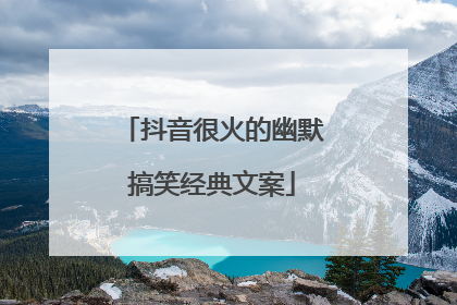抖音很火的幽默搞笑经典文案