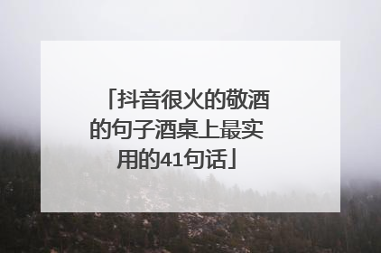 抖音很火的敬酒的句子酒桌上最实用的41句话
