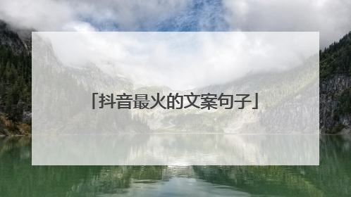 抖音最火的文案句子