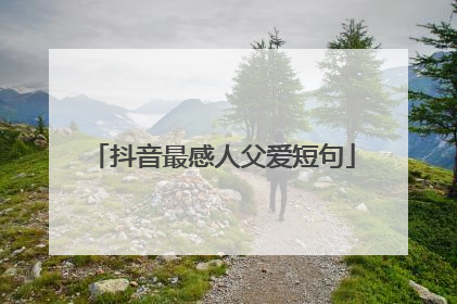 抖音最感人父爱短句