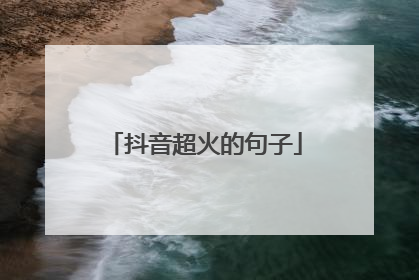 抖音超火的句子