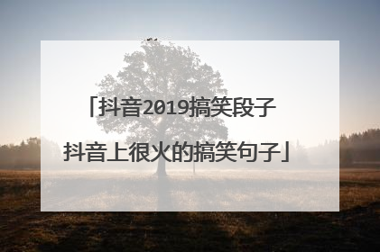 抖音2019搞笑段子 抖音上很火的搞笑句子