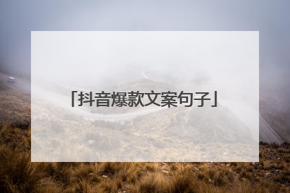 抖音爆款文案句子