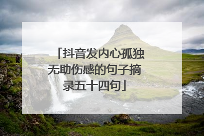 抖音发内心孤独无助伤感的句子摘录五十四句