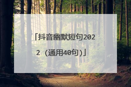 抖音幽默短句2022 (通用40句)