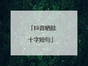 抖音晒娃十字短句