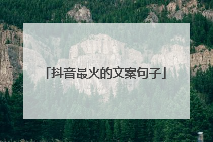 抖音最火的文案句子