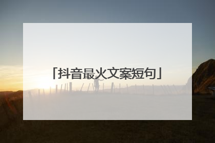 抖音最火文案短句