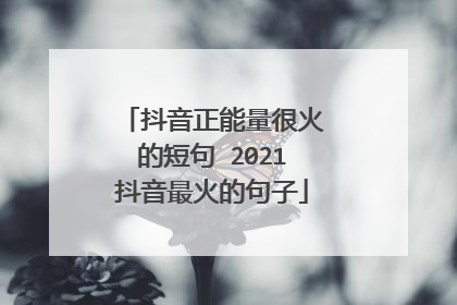 抖音正能量很火的短句 2021抖音最火的句子