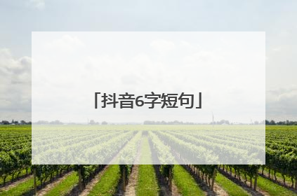 抖音6字短句