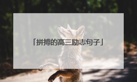 拼搏的高三励志句子