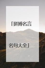 拼搏名言名句大全