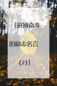 拼搏奋斗的励志名言(2)