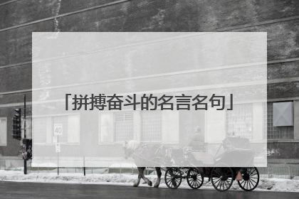 拼搏奋斗的名言名句