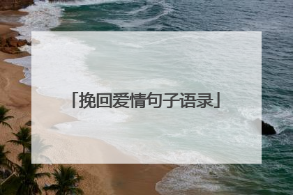 挽回爱情句子语录