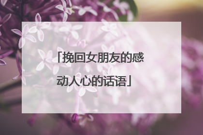 挽回女朋友的感动人心的话语