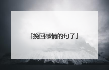 挽回感情的句子