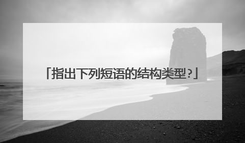 指出下列短语的结构类型?