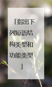 指出下列短语结构类型和功能类型