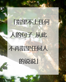 指望不上任何人的句子 从此不再指望任何人的说说